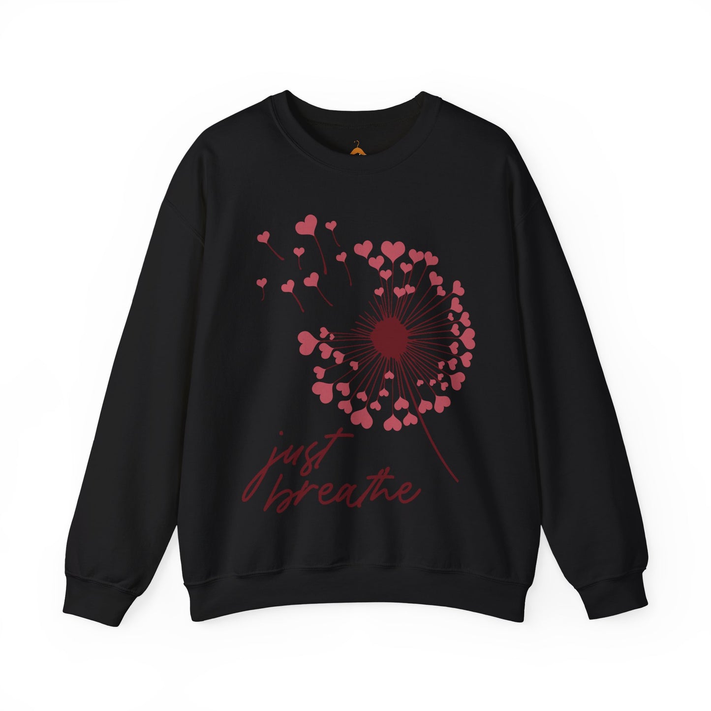 Just Breathe Sweatshirt, Motivational Love shirt, Heart Dandelion Crewneck shirt