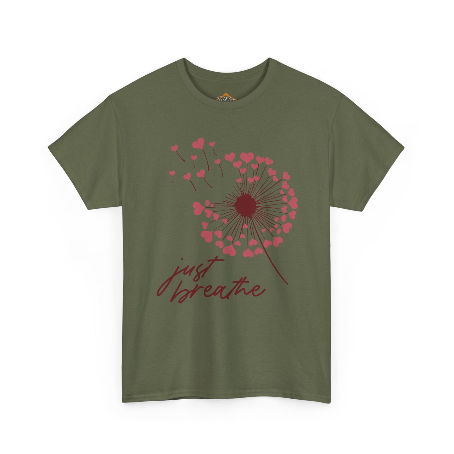 Just Breathe Tshirt, Motivational tee, Heart Graphic,Valentines Shirts For Woman
