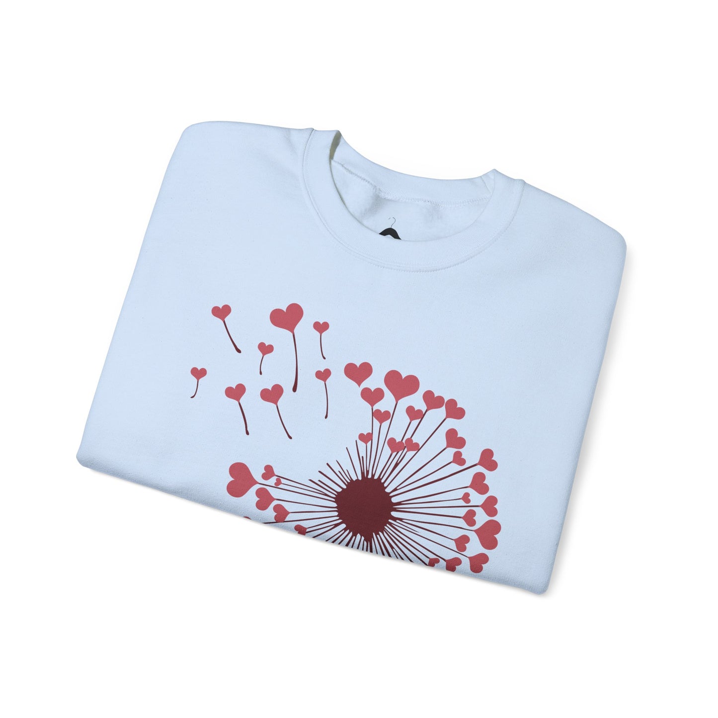 Just Breathe Sweatshirt, Motivational Love shirt, Heart Dandelion Crewneck shirt