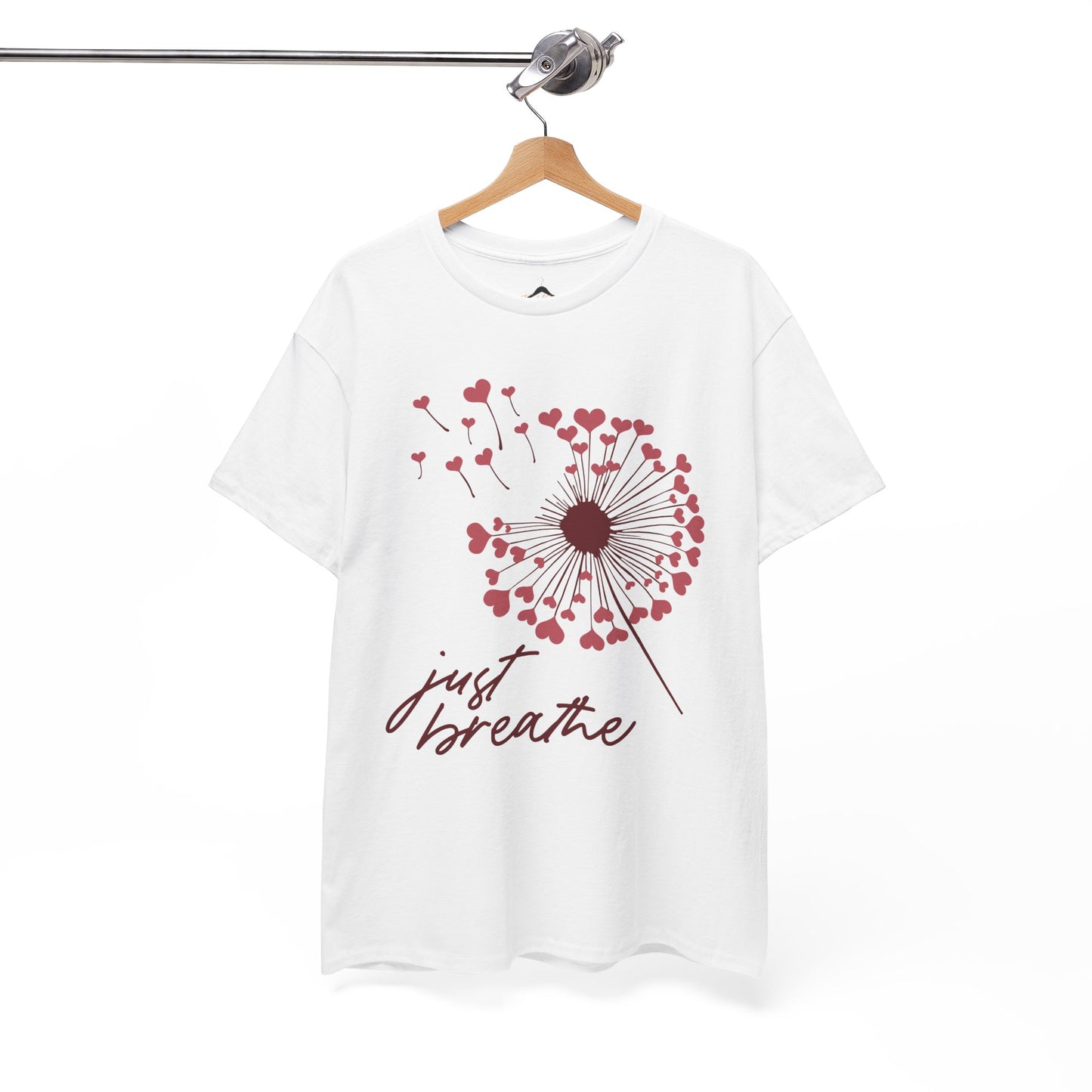 Just Breathe Tshirt, Motivational tee, Heart Graphic,Valentines Shirts For Woman