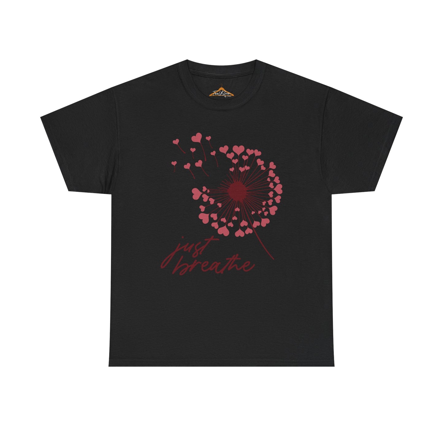 Just Breathe Tshirt, Motivational tee, Heart Graphic,Valentines Shirts For Woman