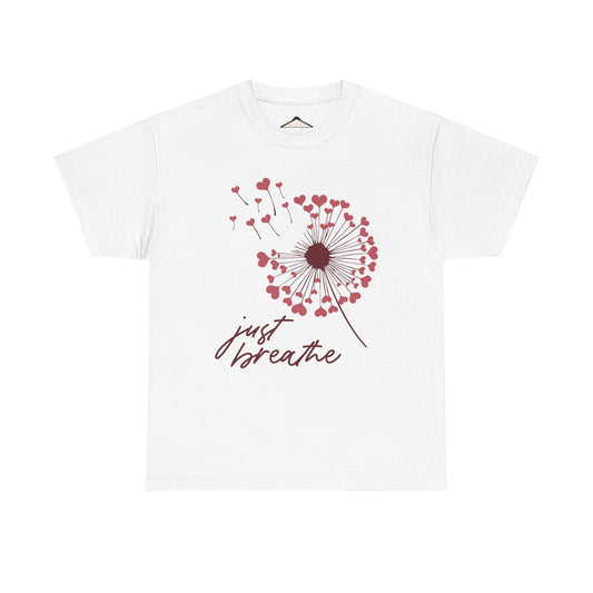 Just Breathe Tshirt, Motivational tee, Heart Graphic,Valentines Shirts For Woman