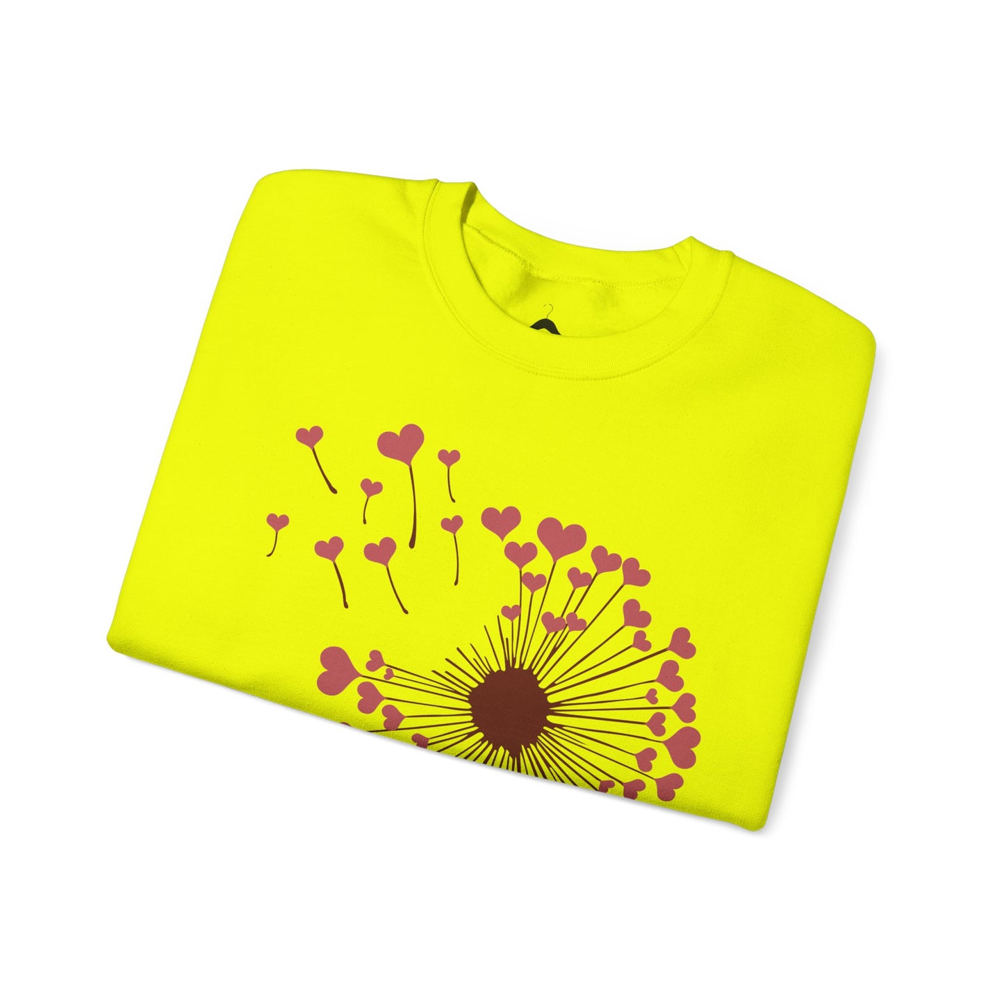 Just Breathe Sweatshirt, Motivational Love shirt, Heart Dandelion Crewneck shirt